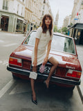 Cream Textured Knit Mini Dress