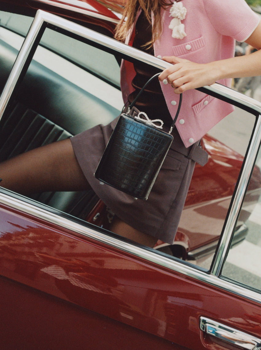 Black Croc Mini Bag