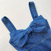 Blue Denim Bow Mini Dress