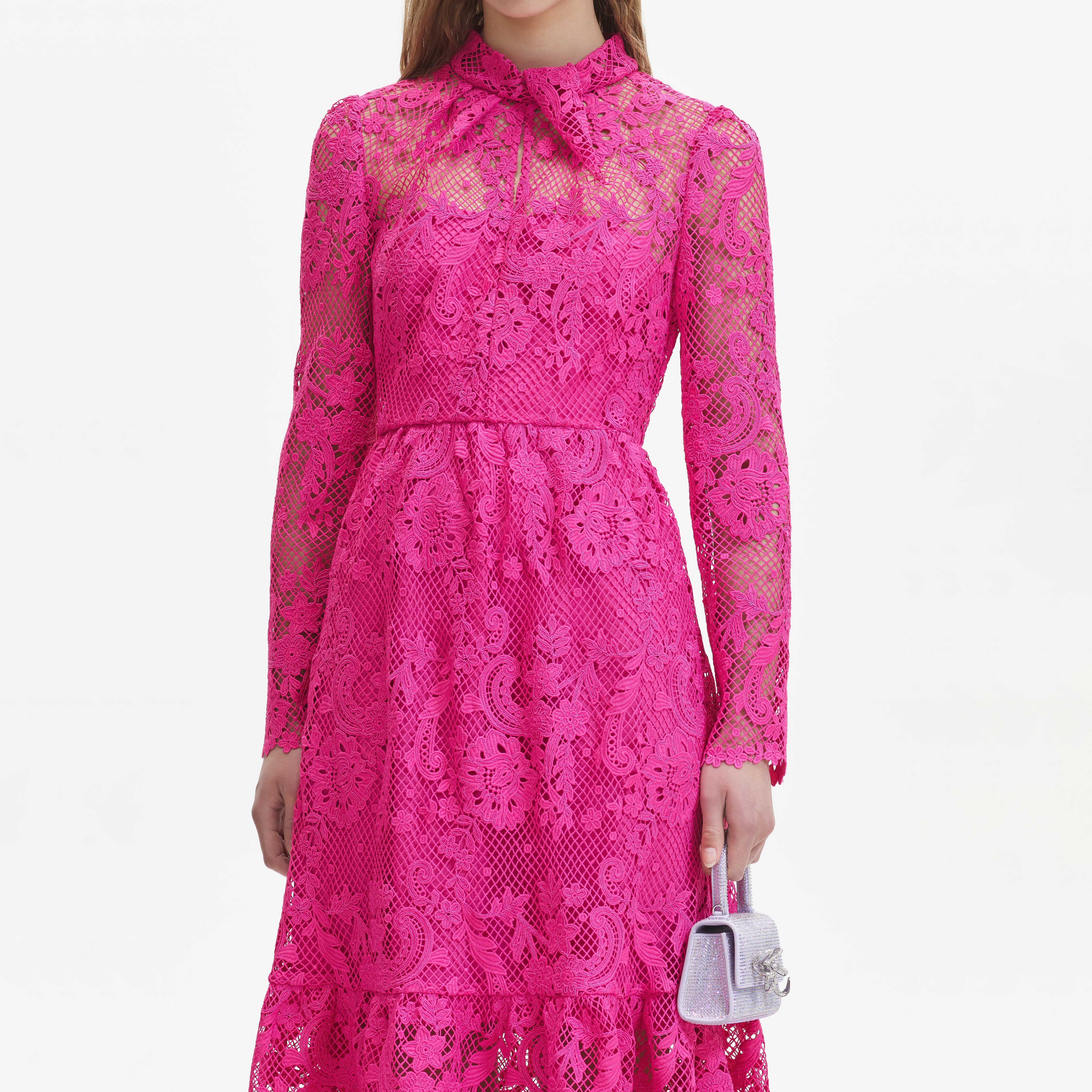 Lace dress - Powder pink - Ladies | H&M IN