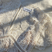 White Floral Guipure Lace Mini Dress