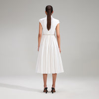 White Cotton Midi Dress