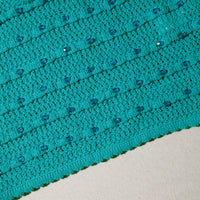 Green Beaded Knit Mini Skirt