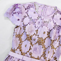 Lilac Poppy Midi Dress